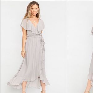 Dove grey Jess Ruffle MIDI Dress